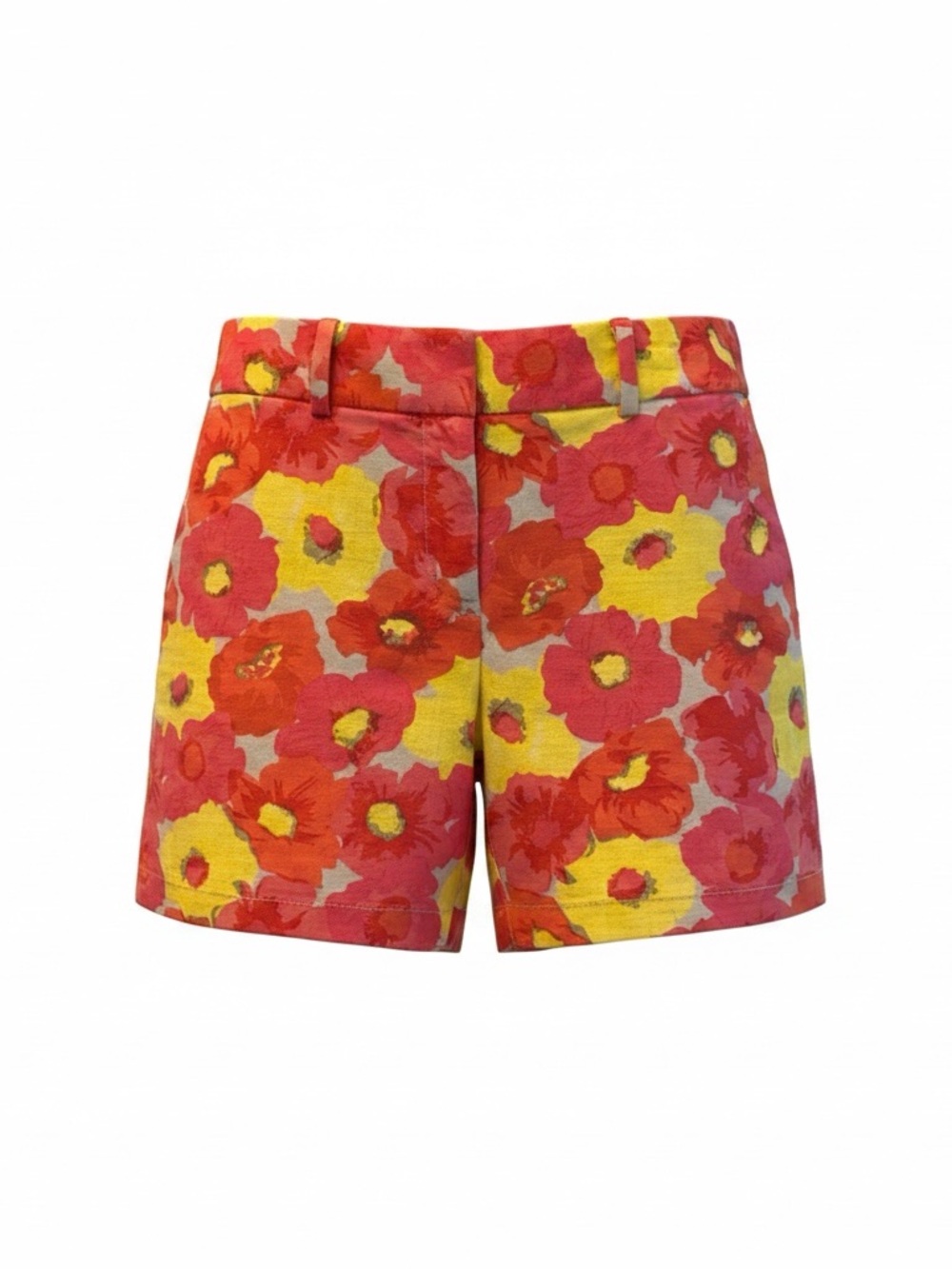 Ann Taylor LOFT Bright Floral Cotton Shorts in Pink, Yellow, Red